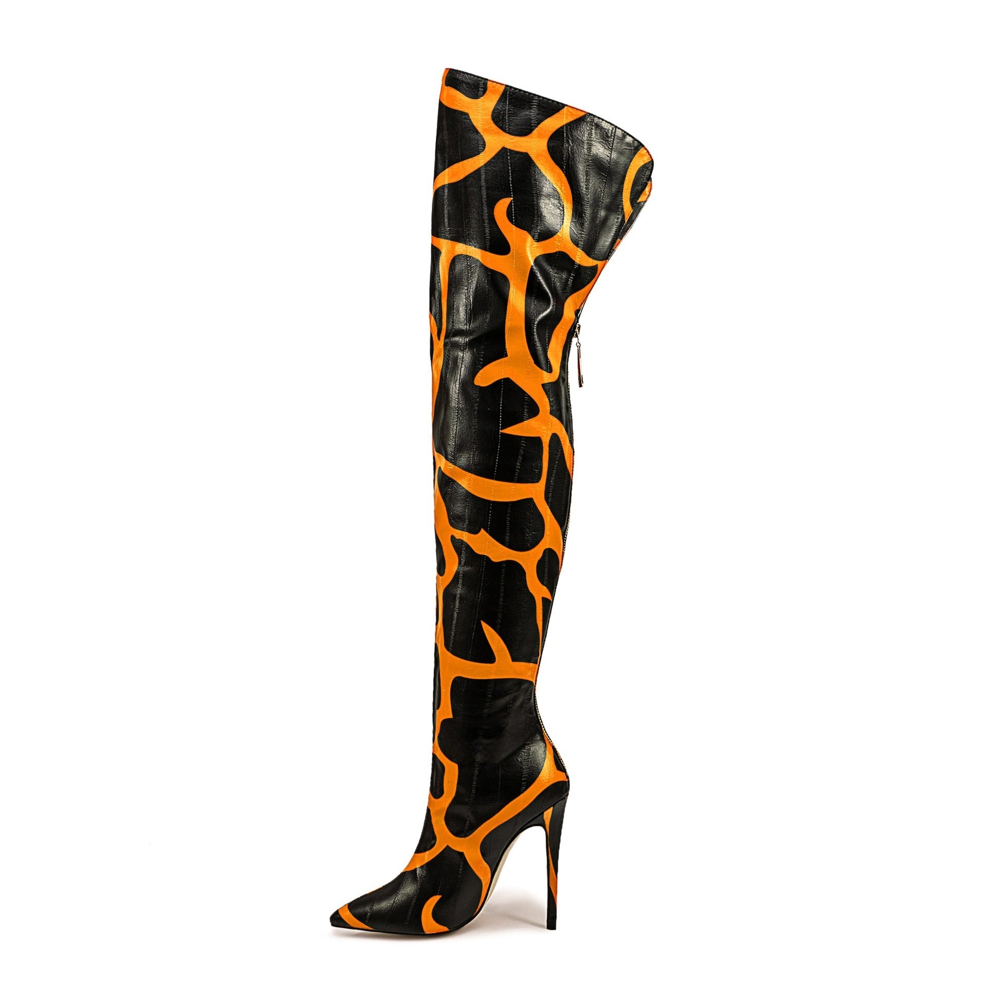 Women's Pointed-Toe Stiletto Over-the-Knee Boots | Back Zipper | Sizes 35–47