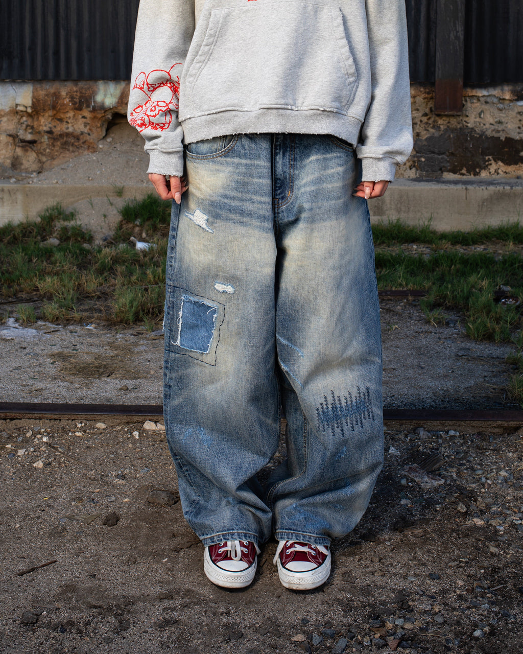 Blue Repaired Selvedge Denim
